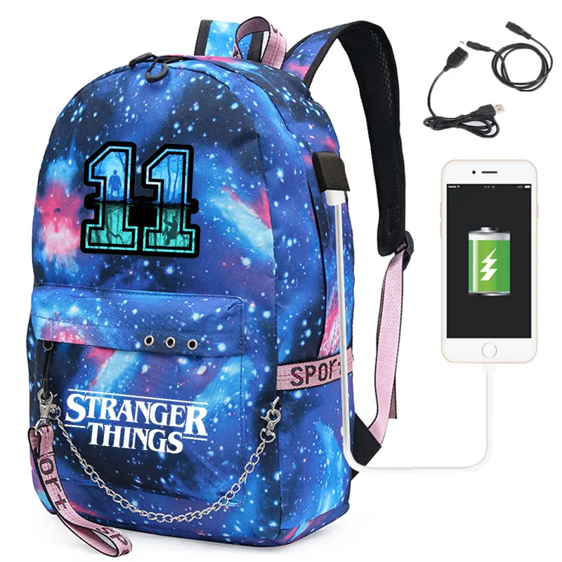 IMIDO Star странные вещи рюкзаки для школы студентов зарядка через Usb персональная цепь плечи рюкзаки для подростков дорожная сумка - Цвет: A-4