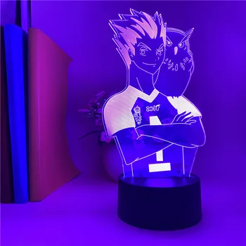 

Touch Sensor Smart Phone Control 3D Lamp anime Haikyuu Kotaru Bokuto Visual Light Effect Battery Operated Led Light Lamp
