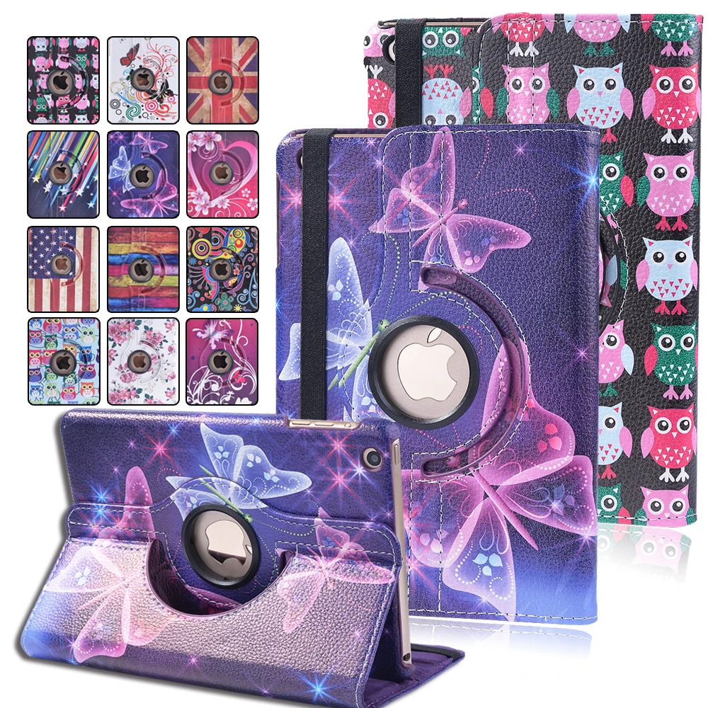 

360 Degree Rotating Tablet Case for Apple IPad Mini 1 /2 /3 7.9 Incn With Stand Holder+Free Stylus