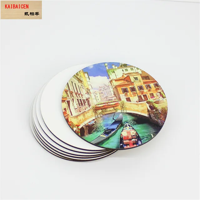 Sublimation Blank Ceramic Coaster Heat Round Insulation Coaster Non-Slip  Cork Base Drink Absorbent Heat Mat