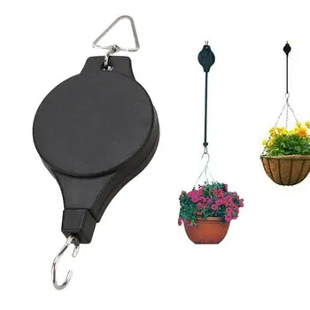 

1Pcs Retractable Plant Pulley Adjustable Hanging Flower Basket Hook Hanger for Garden Baskets Pots Birds Feeder Decoration