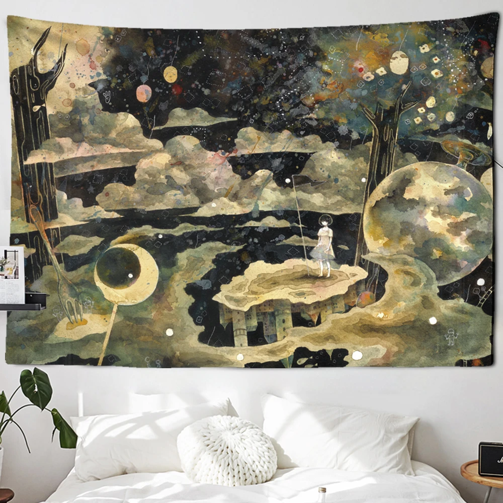 Cartoon Illustration Tapestry Wall Hanging Children's Room Dream tapestry decor anime wall decor wall flag decor