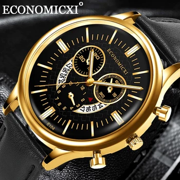 

2020 Fashion Men Watches Retro Luxury Business Leather Strap WristWatch Calendar Date Analog Clock Gift Relogio Masculino