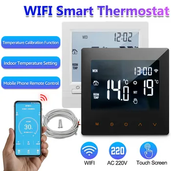 

220V WiFi Smart Thermostat Electric Floor Heating Water/Gas Boiler Temperature Remote Controller with LCD Display Touch Screen