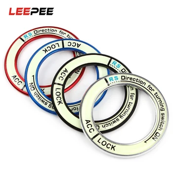 

LEEPEE Luminous 3D Car Stickers Car Ignition Switch Cover For 2014 COROLLA LEVIN Ring Circle Light Decoration