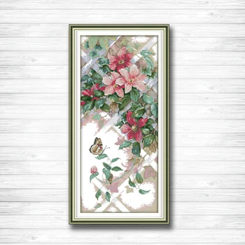 

Butterfly over Flowers scenery painting dmc 14CT 11CT counted cross stitch Needlework Set Embroidery kits chinese cross stitch