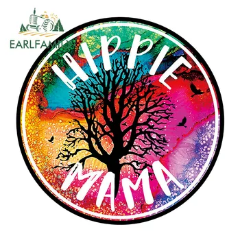 

EARLFAMILY 13cm x 13cm Hippie Mama Car Decal Hippie Gifts for Women Hippie Bumper Window Vinyl Stickers Car Accessories