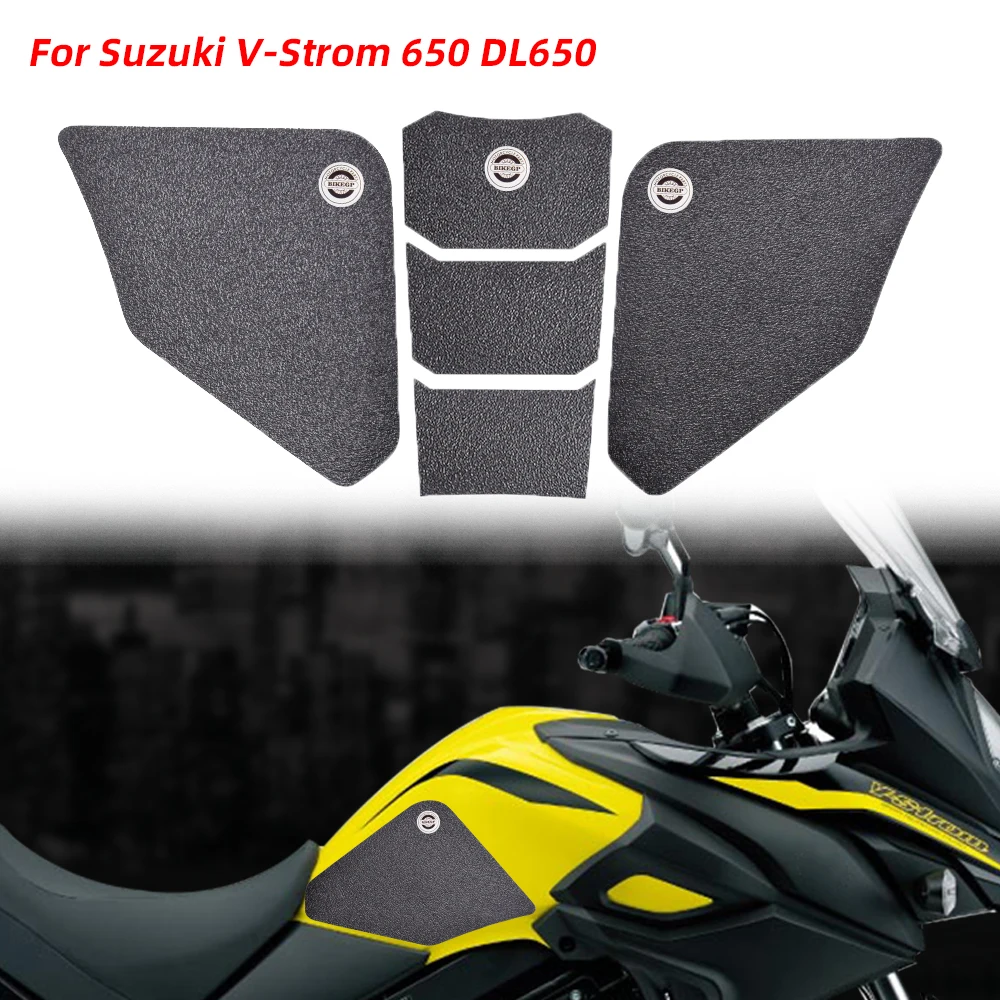 REALZION PVC Motorcycle Side Anti slip Tank Pads Gas Knee Grip Traction Stickers For Suzuki V-Strom 650 DL650 VStrom650 DL 650