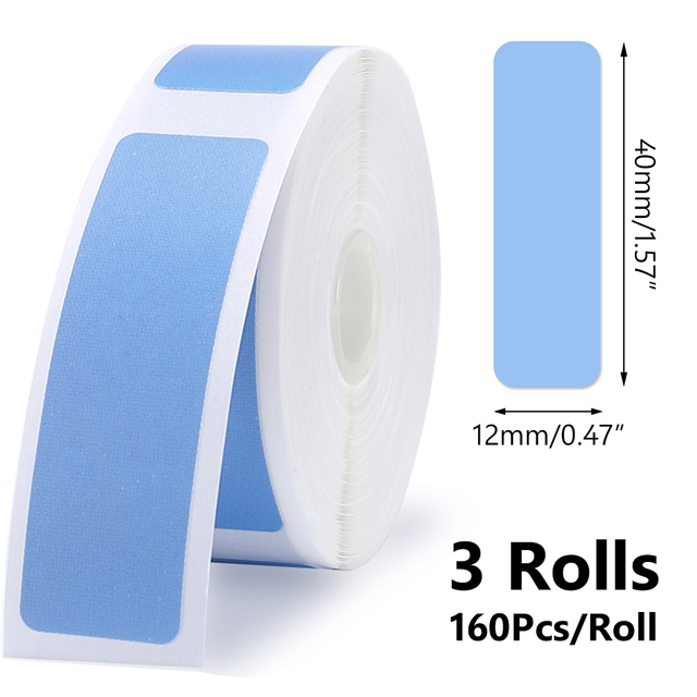 Wireless Portable Pocket Label Printer Paper Rolls Colorful 12x30mm 12x40mm 15x30mm 15x50mm Label Paper Label Maker Papers