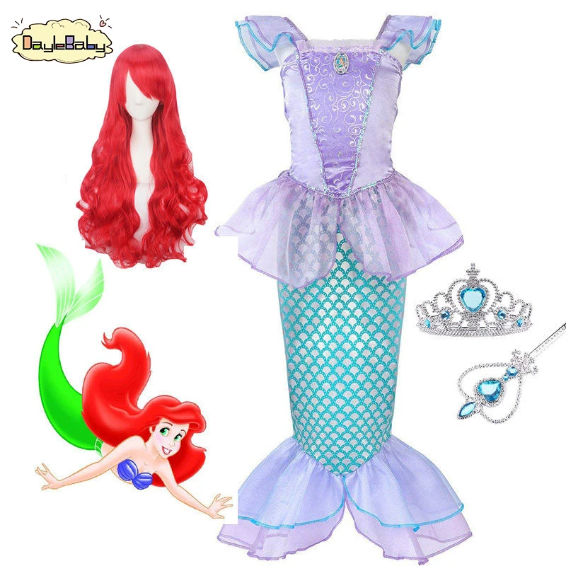 Детская одежда DAYLEBABY платье Русалочки для девочек с повязкой на голову | и обувь