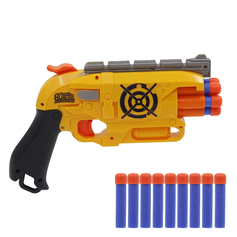 Новое поступление ручной 6-рюмку револьвер мягкой пулей пистолет костюм для Nerf пули игрушечный пистолет Дротика Blaster игрушки для детей
