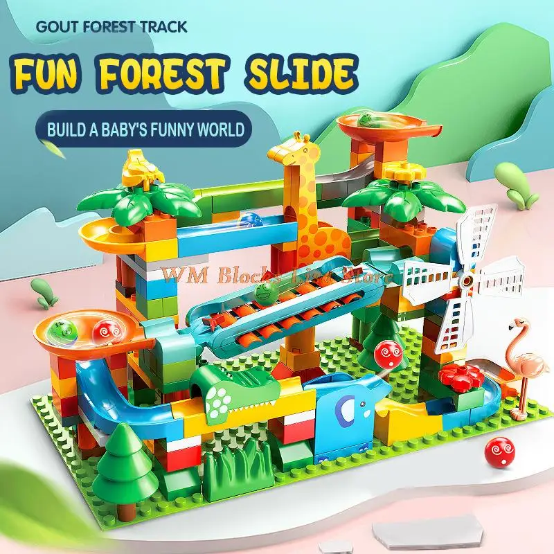 Chute Building Blocks Toys Large Size Bricks Accessories Xylophone Gear Turntable Children