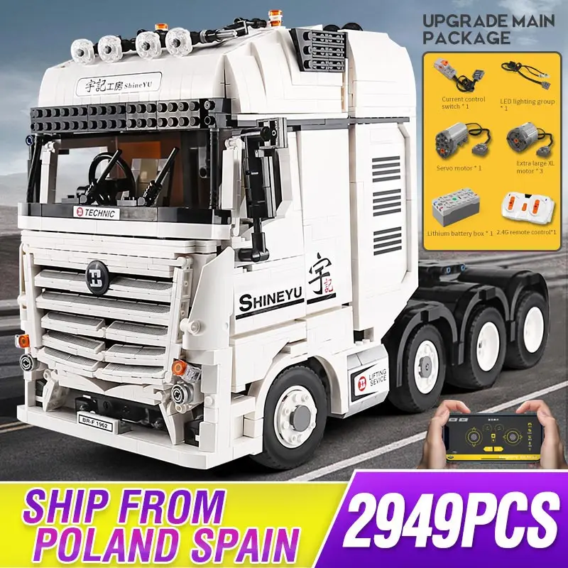 

MOC Technic Yu Ji Blocks APP Remote control Truck Arocs Car Model Building Assemble Bricks Kids Educational Toys Christmas Gift