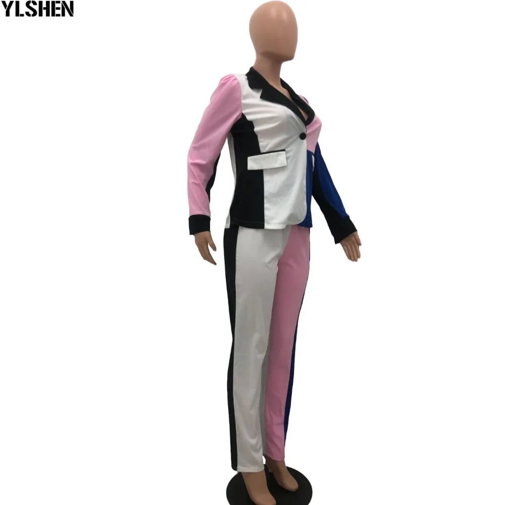 African Women Sets Print Long Sleeve Blazer Jacket Pants Suits Office Lady Elegant 2 Piece Set Business Outfits Africa Clothing 46