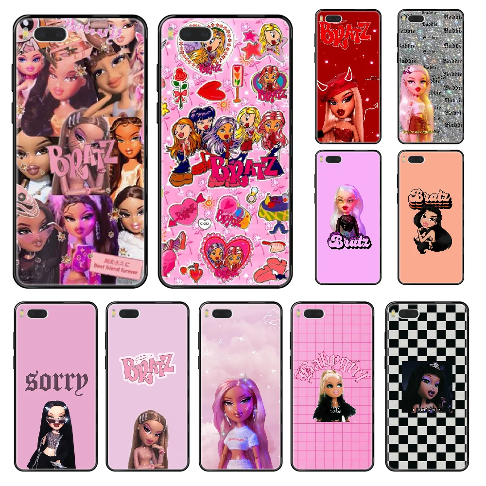 

lovely cute Bratz Doll Phone case For Xiaomi Redmi Mi 3 5 6 8 9 A1 2 Max3 Mix2 X SE Lite Pro black tpu coque soft funda pretty