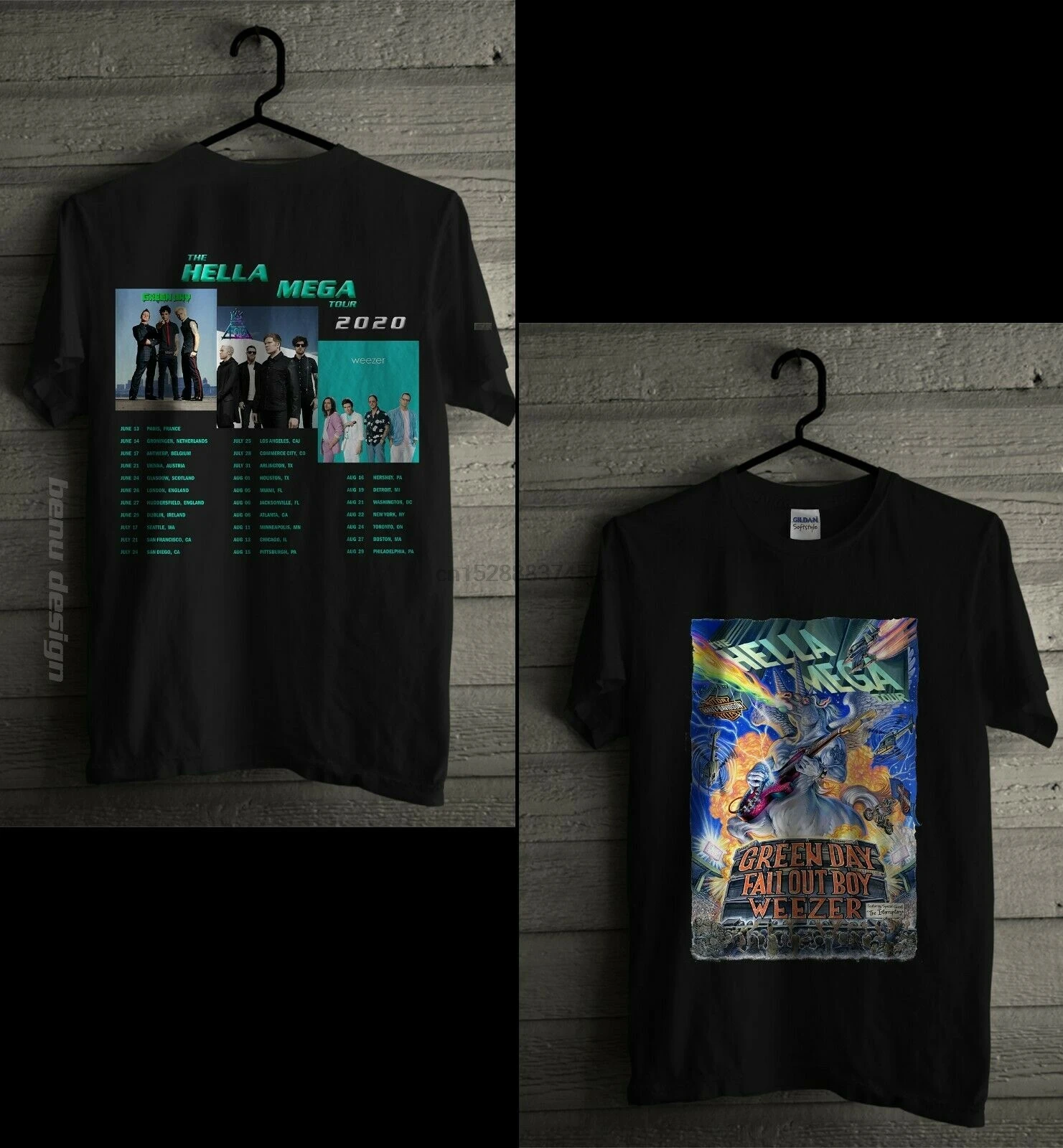 THE HELLA MEGA TOUR 2020 T SHIRT GREEN 