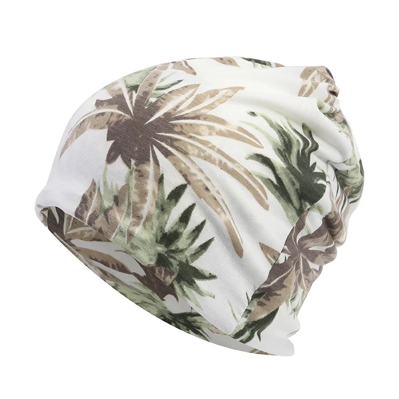 

2020 Four Seasons Cap Autumn And Winter Digital Printing Nightcap Cotton Men And Women Korean-style Turban Hat Scarf