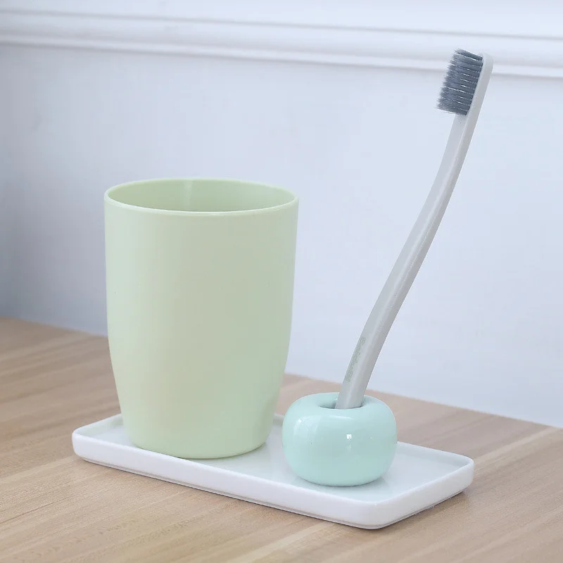 1Pcs Creative Bathroom Toothbrush Ceramic Base White Porcelain Trays Rectangle Holder Stand Sanitary Storage Bathroom Accessories