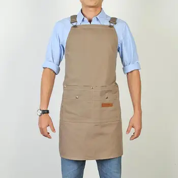 

Denim Canvas Pockets Apron Butcher Crafts Baking Chefs Adjustable Sling Cafe Restaurant Kitchen Pinafore Kitchen Cooking Tool