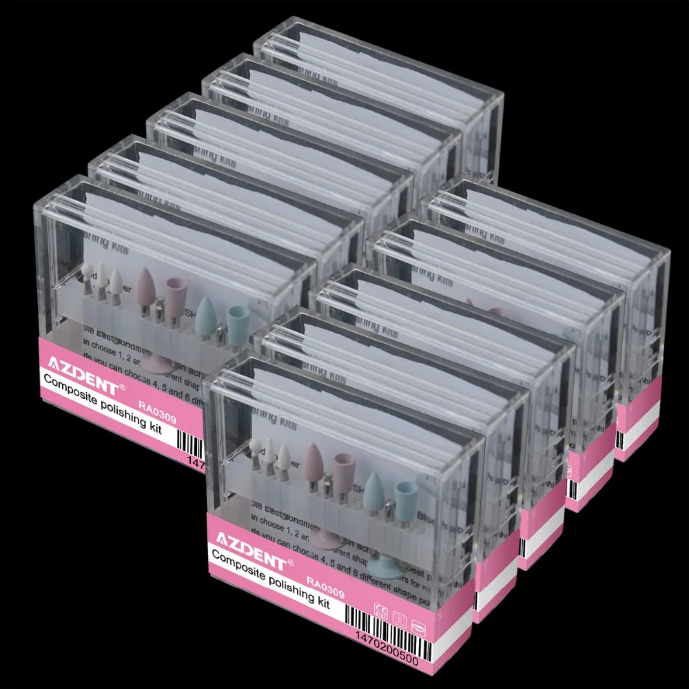 9pcs/box Dental Composite Polishing For Low-Speed Handpiece Contra Angle Kit RA0309 Light-curing resin sanding polishing set