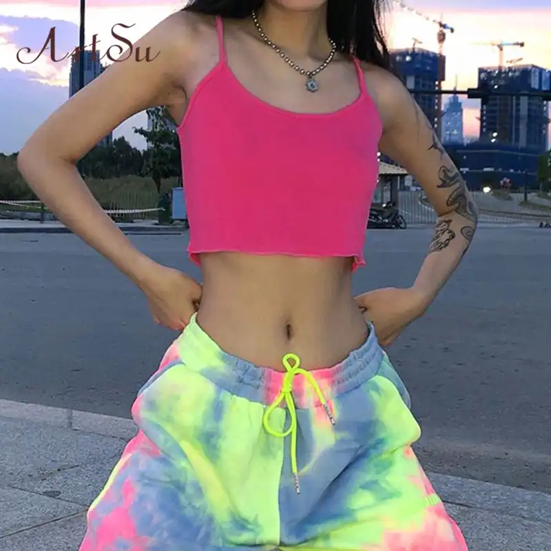 cropped pink neon