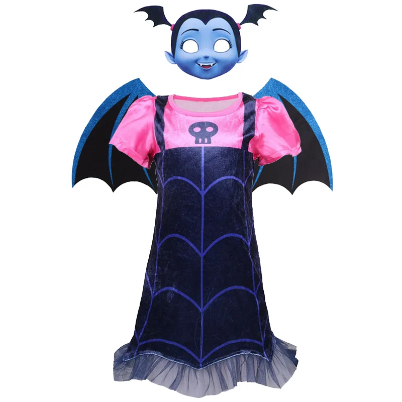 Little Kids Dress Up for Girls Halloween Vampire Maleficent Costume Children's Birthday Carnival Party Girl Summer Clothes | Детская