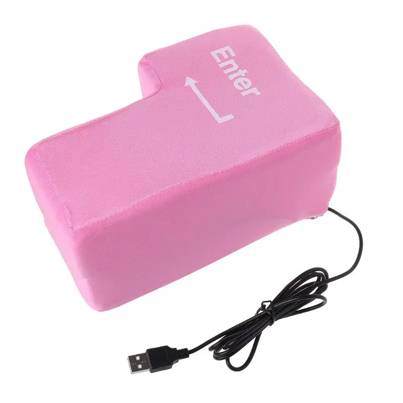 

USB Big Enter Key Computer Vent Button Desktop Pillow Stress Relief Gift for PC