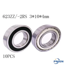 

10Pcs 623ZZ 623-2RS 623 R-1030ZZ Bearing 623-ZZ 3*10*4 3x10x4mm Miniature Deep Groove Ball Bearing Steel