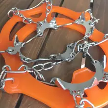 CS785 1 пара 11 зубов 201 нержавеющая сталь Лед Снег Захваты кошки зимние походные альпинистские ботинки Cleats цепная накладка против скольжения на льду