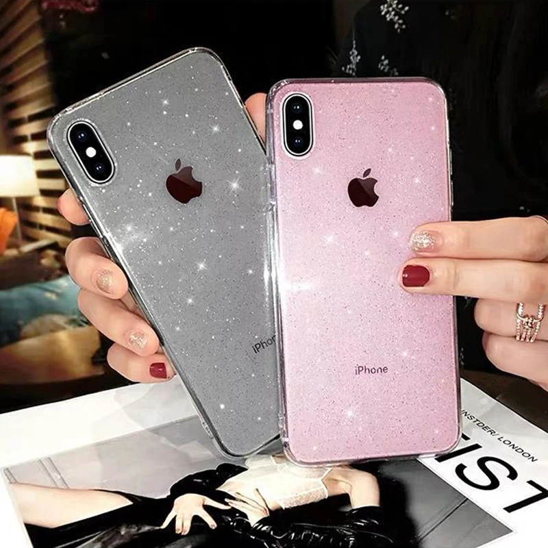 Применимый iPhoneX Блестящий Прозрачный мобильный телефон чехол Apple 11pro max 11 6 6s plus 7