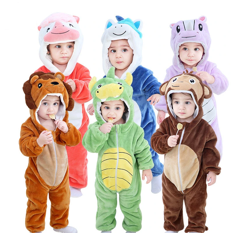 Toddler Baby Animals Cosplay Boy Girl Cute Cartoon Pajamas Bodysuit Romper Coat