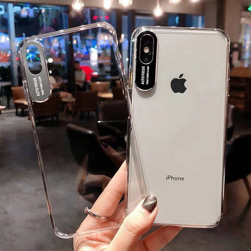 KJOEW бизнес Прозрачный чехол для iPhone X XR XS MAX металлическая камера Жесткий PC 7 6 S 8 Plus