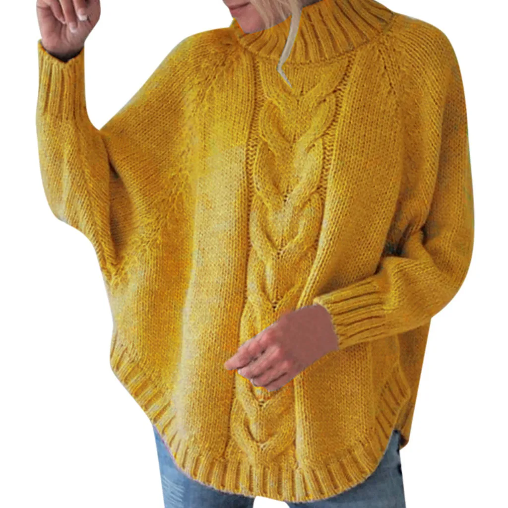 Водолазка, крученые женские зимние свитера, одноцветные, рукав летучая мышь,, джемперы, вязаная одежда, Модный Полосатый пуловер большого размера для женщин, распродажа