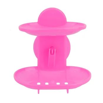 

Double Sucker Soap Box Hot wander Double Layers Soap Box Bathroom Soap Dish Sucker Holder Container Drain and Trace