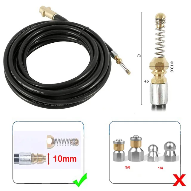 15M/50ft 2300psi High Pressure Washer Sewer Drain Hose Pipe Cleaner For  Karcher Parkside Nilfisk Car Wash High Pressure Cleaner - AliExpress