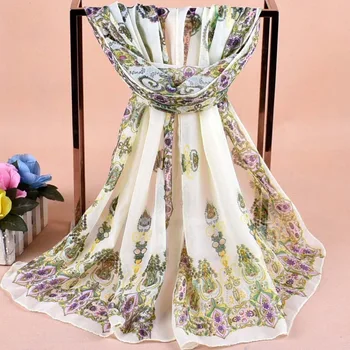 

2020 FAL/WIN blue and white porcelain chiffon scarf silk square hijab cool shawl ladies foulard femme Scarves hair bufanda mujer
