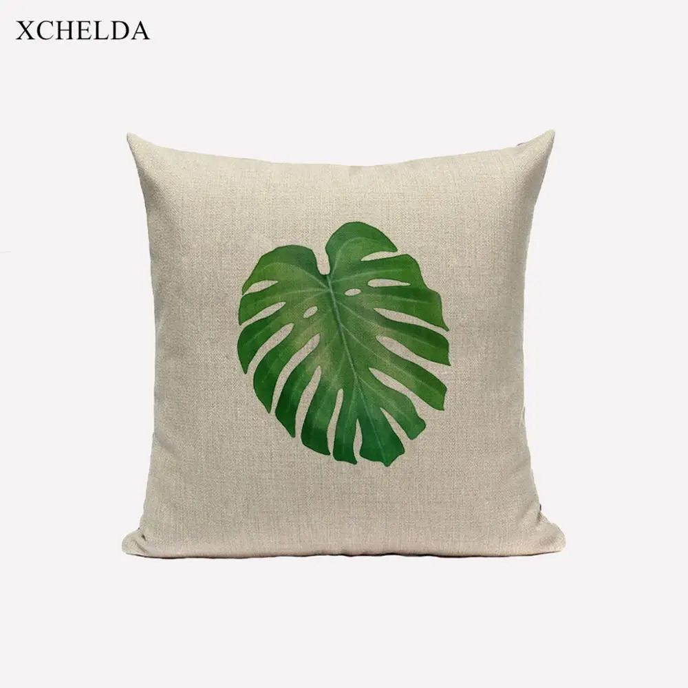 Cushion Cover Nordic Scandinavian Style Decorative throw Pillow Case 45*45 40X40 Linen Tropical botanical Pillowcase For Sofa