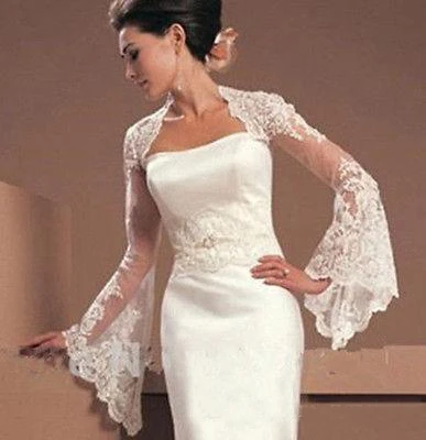 Wedding Shawl Long Sleeve Wedding Jacket Appliques Bridal Party Coat Backless Bridal Jacket Customized