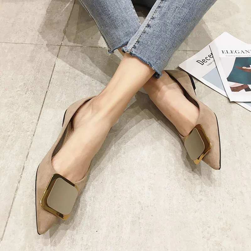 2022 New Spring and Autumn Flat Shoes Fashion Square Toe Fresh Color Office Ladies Shoes Loafers Ladies Flat Driving Shoes