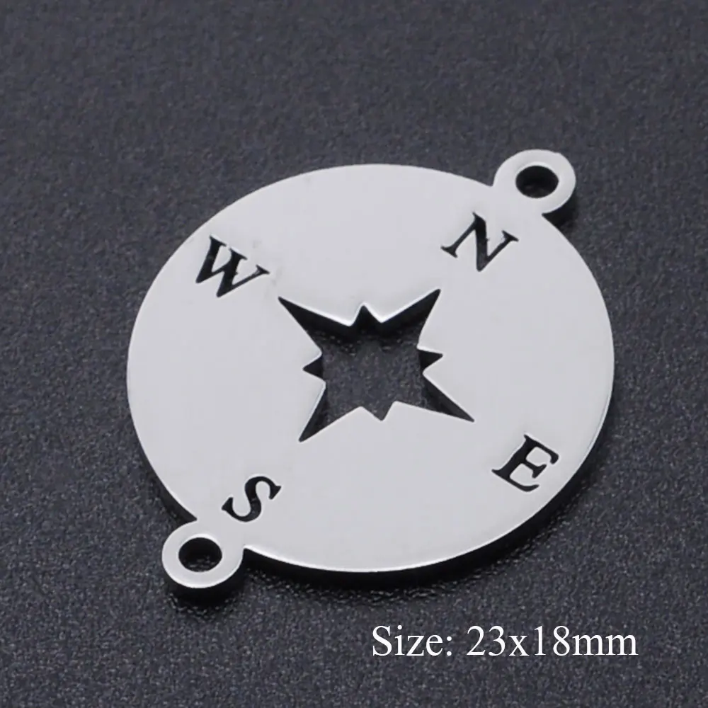 10 pcs 30 x 20 x 2 mm Wholesale Metal Black Compass Connectors Charms for Bracelet Anklet Making
