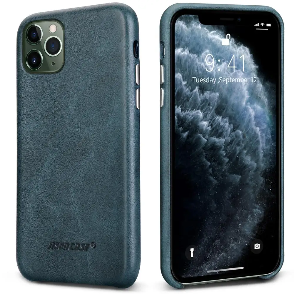 Jisoncase iPhone 11 Pro Чехол кожаный чехол ультра тонкий и мягкий на заднюю панель