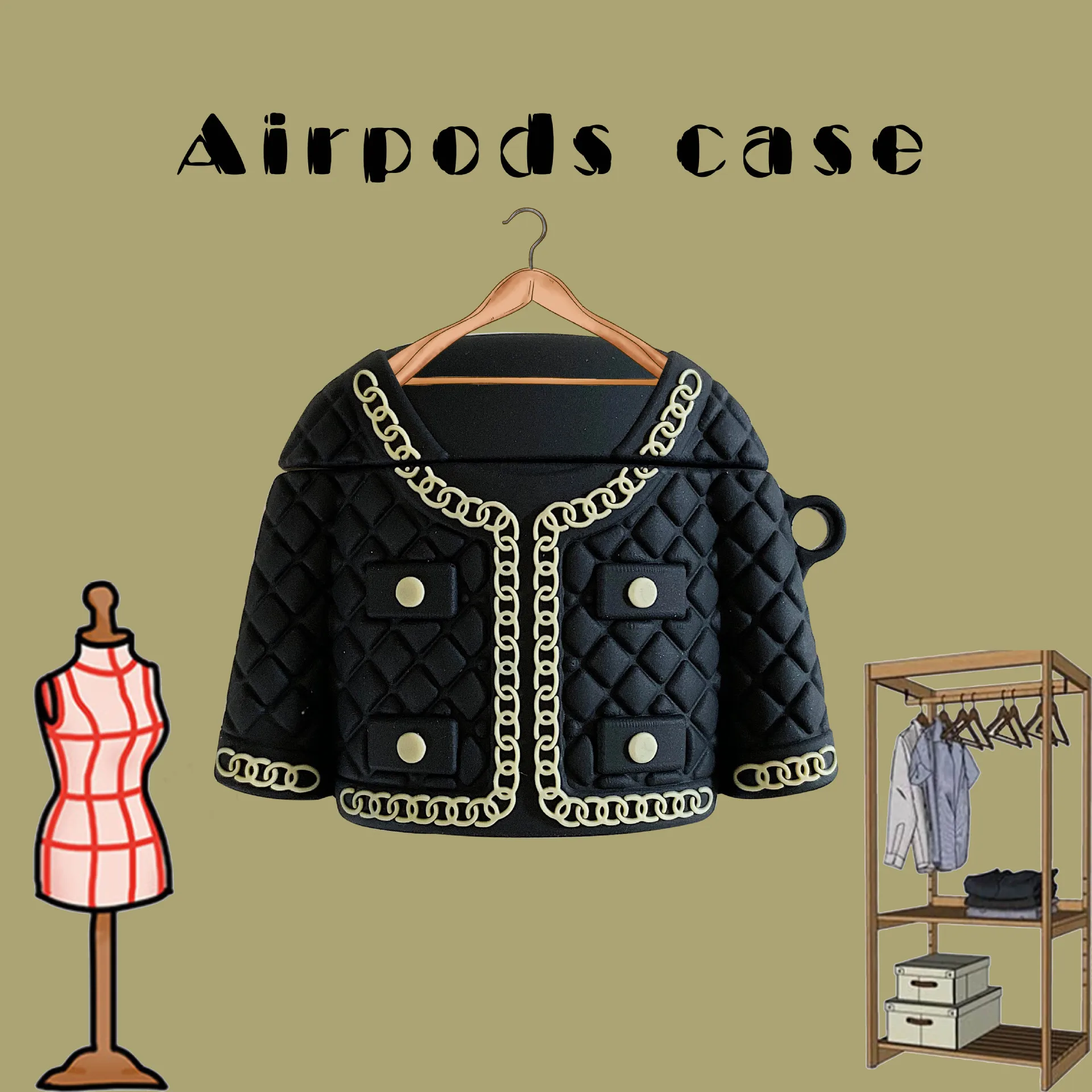 

Fashion Clothes Style Silicone Protection Earphone Accessories Cover Cases For Apple Airpods 1/2 Case