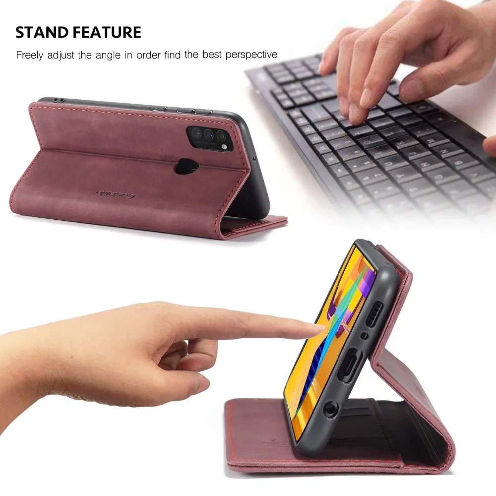CaseMe Luxury Magnetic Retro Card Slot Stand Flip Cover For Samsung Galaxy M30S M21 Leather Wallet Case For Samsung M31 (13)