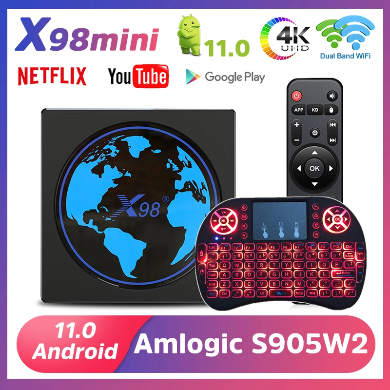 ТВ-приставка LEMFO X98 Mini на Android 11 4 + 32/64 ГБ Wi-Fi 2 4/5 ГГц |