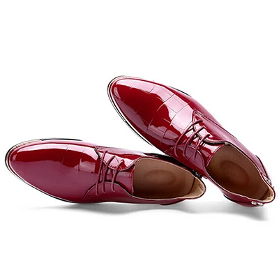 6 Styles Mens Dress Shoes High Quality Business Shoes For Men Shoes Pointed Toe Slip-on Men Wedding Shoes Flats Plus Size 38-46 - Color: style 5 Red