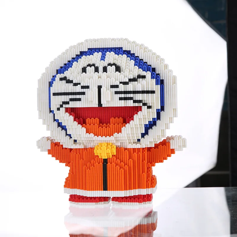Xizai 8210 Аниме Doraemon зима кошка снег животное 3D модель 8407 шт Мини блоки кирпичи строительные игрушки для детей 31 см высота без коробки