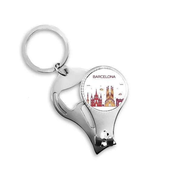 

Barcelona Spain Flat Landmark Pattern Nail Clipper Ring Key Chain