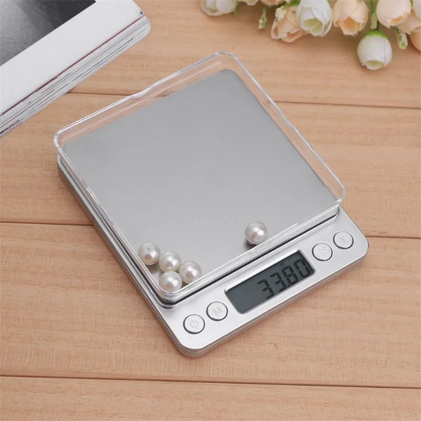 Digital Kitchen Scale Mini Pocket Stainless Steel Precision Jewelry Electronic Balance Weight Gold Grams(3000gx0.1g)（500gx0.01g