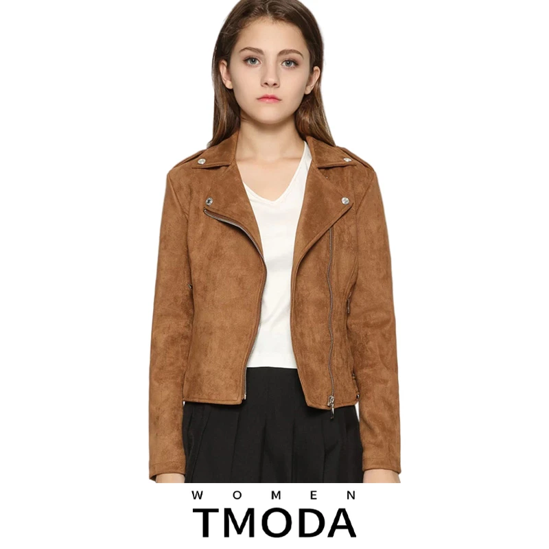 TMODA271 chaquetas de ante de imitación para mujer, abrigo de moto mate a  la moda, con cremallera, color marrón, otoño e invierno, 2022|Chaquetas de  cuero| - AliExpress
