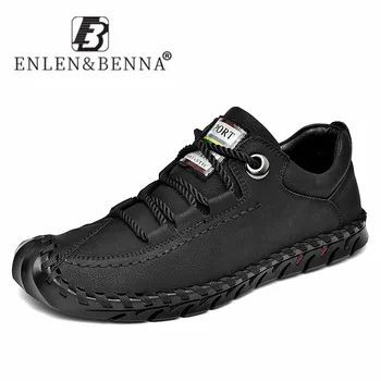 

Fashion New Men Leather Casual Shoes Rubber Men Sneakers Luxury Lace Up Shoes for Men Flats Non Slip Classic Hiking Comfortable